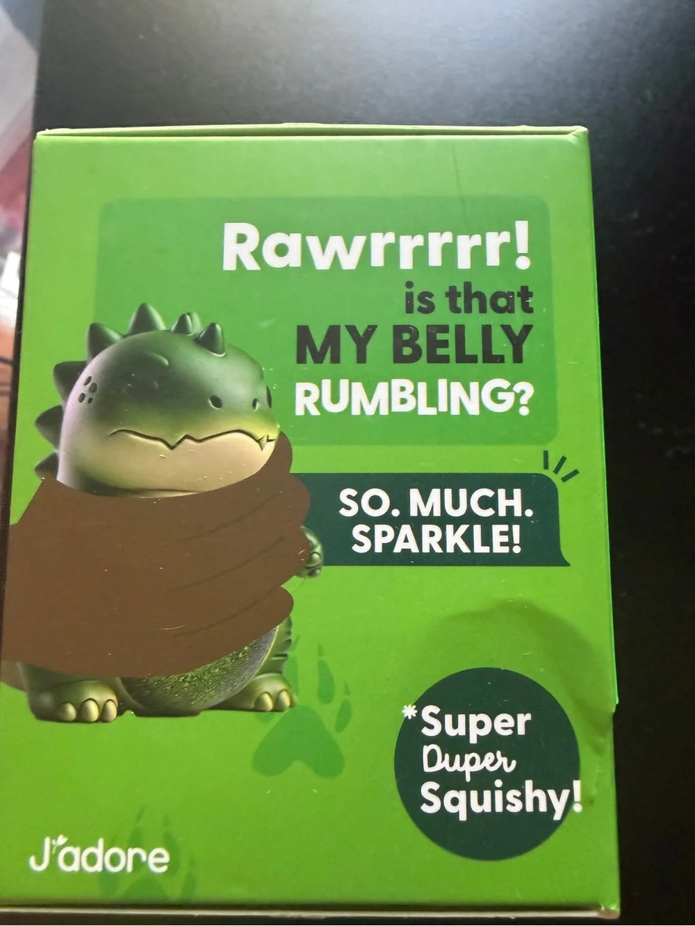 New J'adore Squishasaurus Dinosaur Squishy Squeeze Green Glitter Sensory Toy 3+